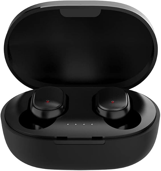 Moniss Fones de ouvido sem fio Fones de ouvido com emparelhamento automático Mini auriculares HiFi BT 5.0 estéreo estéreo com cancelamento de ruído IPX4 à prova d'água com capa de carregamento sem fio